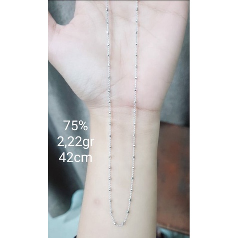 kalung jedar emas putih 75%