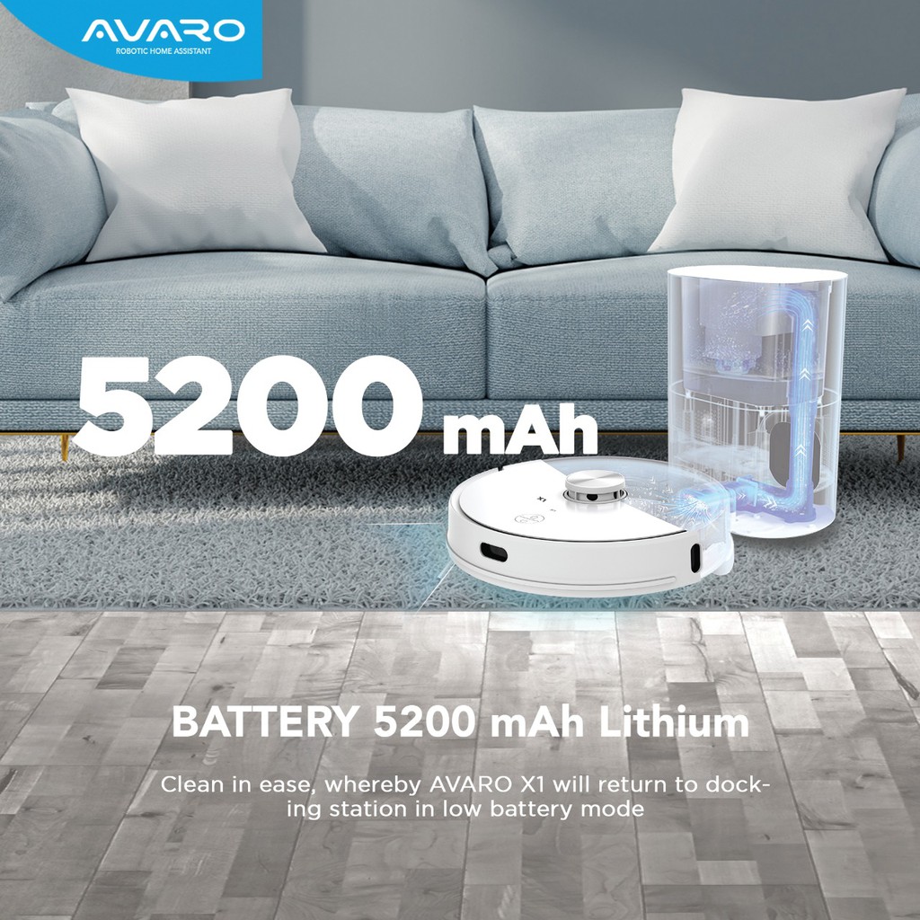 AVARO X1 Robotic Vacuum Cleaner Mapping With Auto Empty Station