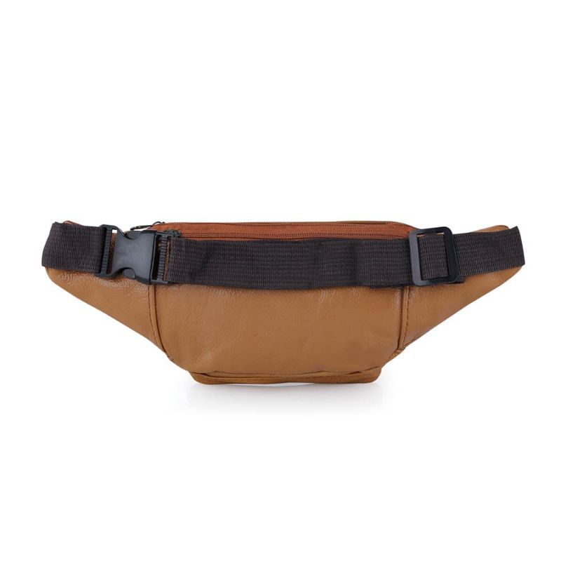 Tas Selempang Kulit Terbaru Pria Coklat | Waistbag Tas Bahan Viena Premium | Salempang Slingbag