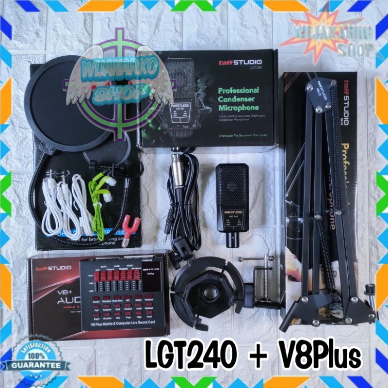 PAKET REKAMAN LIVE STREAMING LGT240 + Audio Soundcard V8 Series