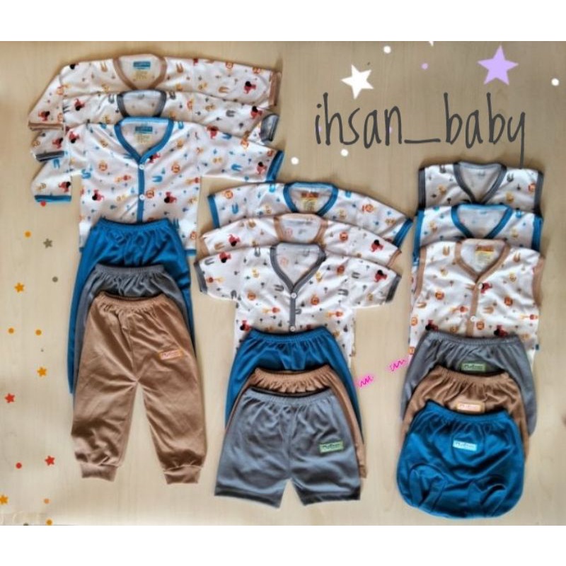 paket hemat baju bayi newborn arista baby warna tua combinasi 9 stel(18 pcs)