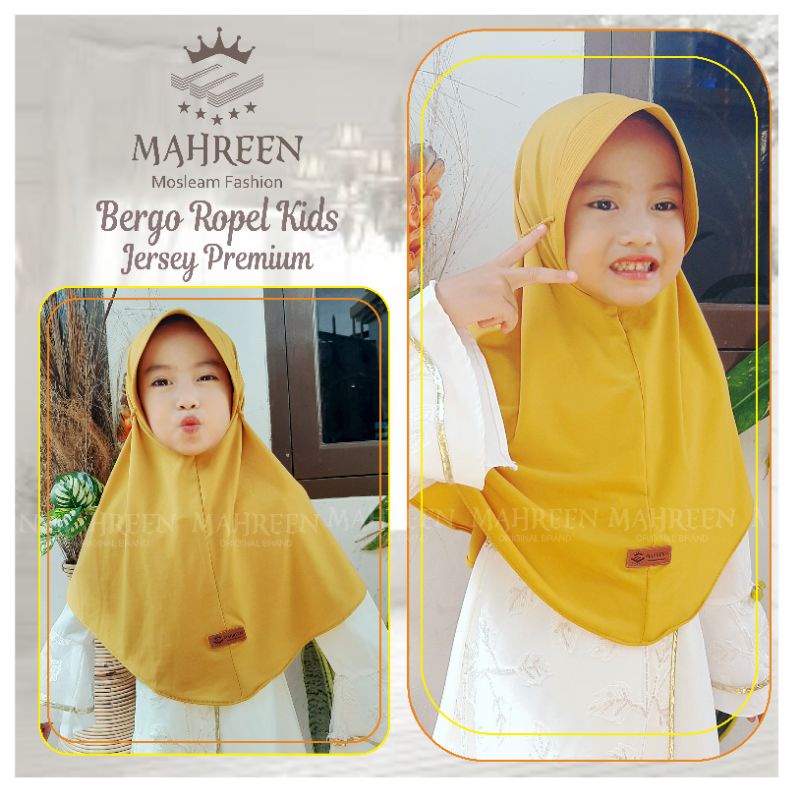 Ped Ropel tali kids ORI MAHREEN hijab anak sekolah TK SD kekinian jersey premium