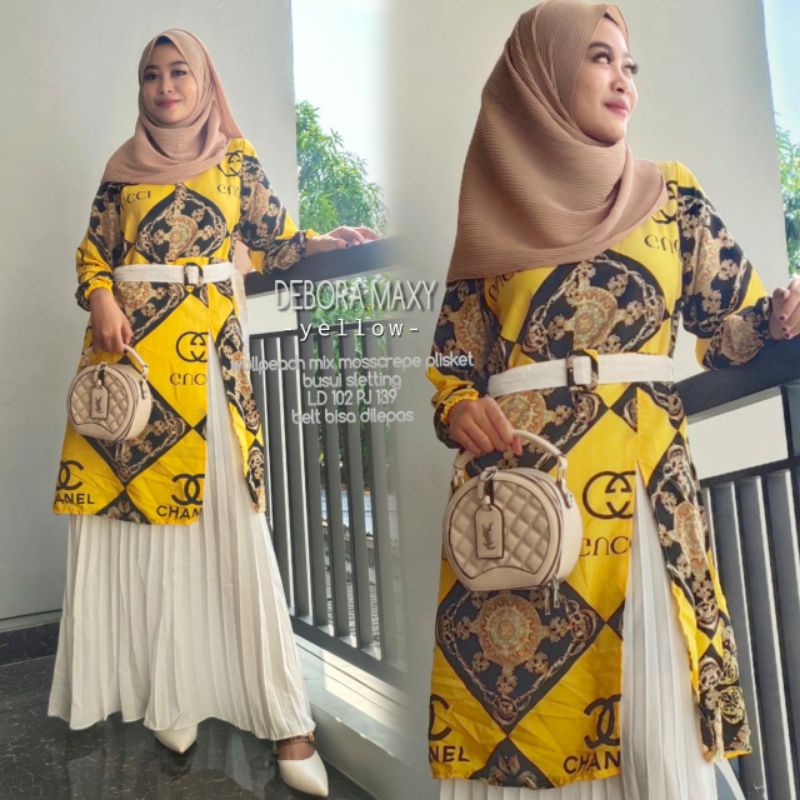 DEBORA MAXY Matt Wollpeach Import Mix Mosscrepe Plisket, Busui Sletting, LD 102 PJ 139, Fit to XL