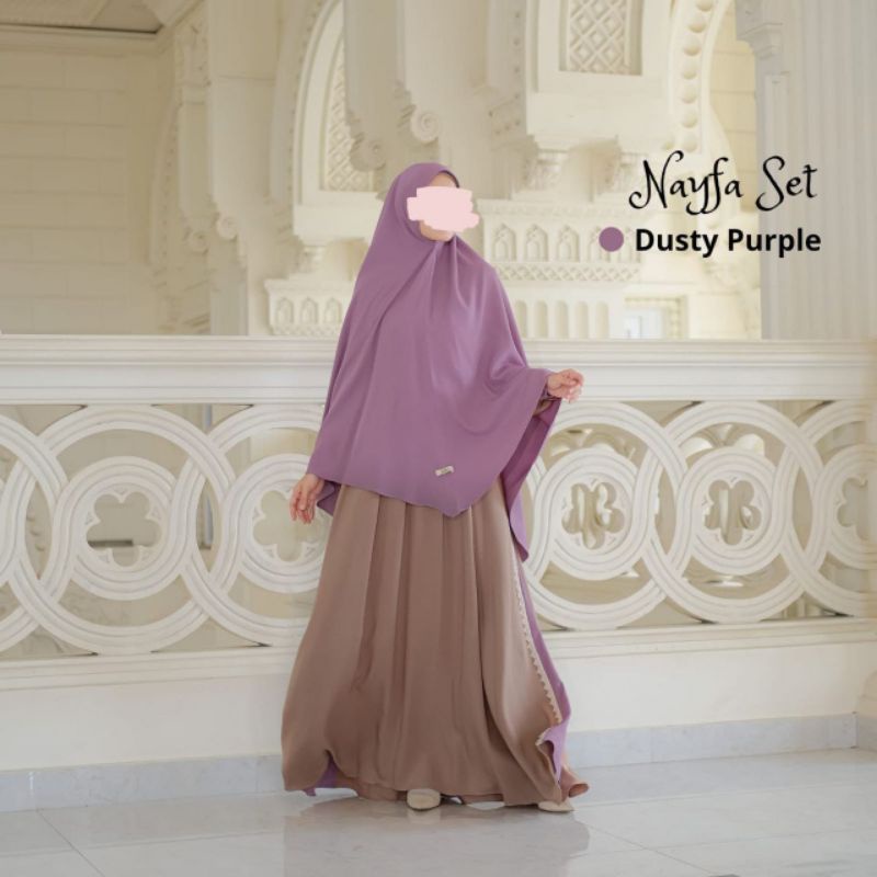 Nayfa set by Gerai Mika/gamis set terlaris/gamis set premium/gamis set ori/gamis set kekinian/gamis 