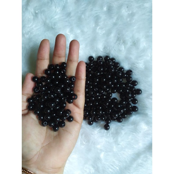 mutiara hitam 8mm / batu hitam / batu mata kucing / mutiara