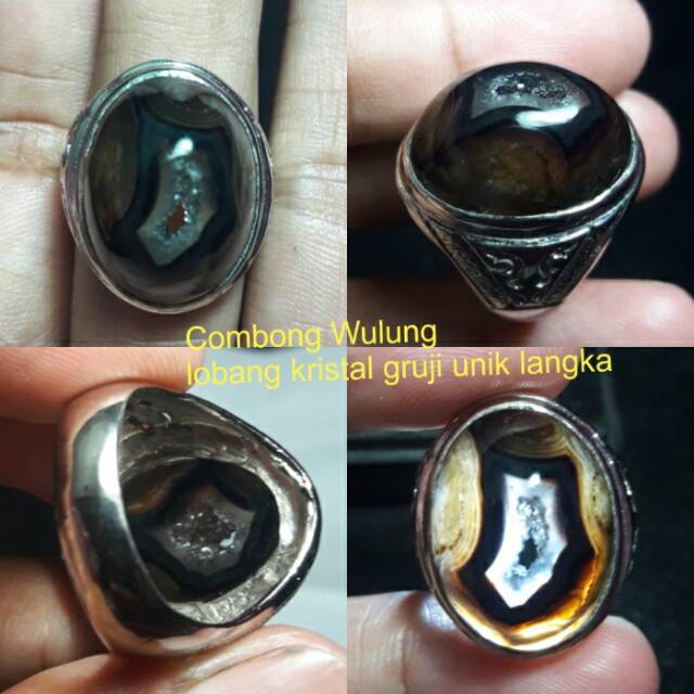 NATURAL BATU AKIK COMBONG WULUNG LOBANG KRISTAL GRUJI UNIK LANGKA HQ