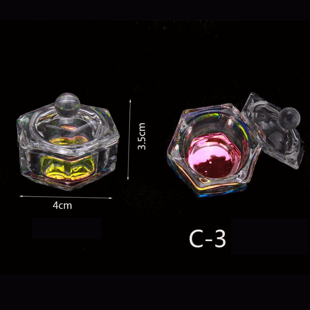 Mxbeauty Nail Art Dappen Dish Beauty 1PC Brush Washing Cup Color Mixing Nail Art Alat Gelas Dengan Tutup Acrylic Powder Bowl