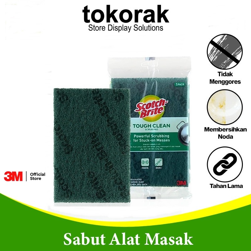 3M SCOTCH BRITE SABUT PAD CUCI PIRING HIJAU ID- 10 - TAPAS