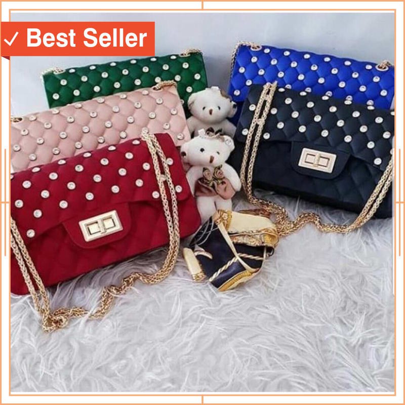 TAS WANITA KEREN KEKINIAN STYLE MODERN BAGUS / TAS JELLY MATTE MAXI DIAMOND BESAR 22CM TAS JELLY