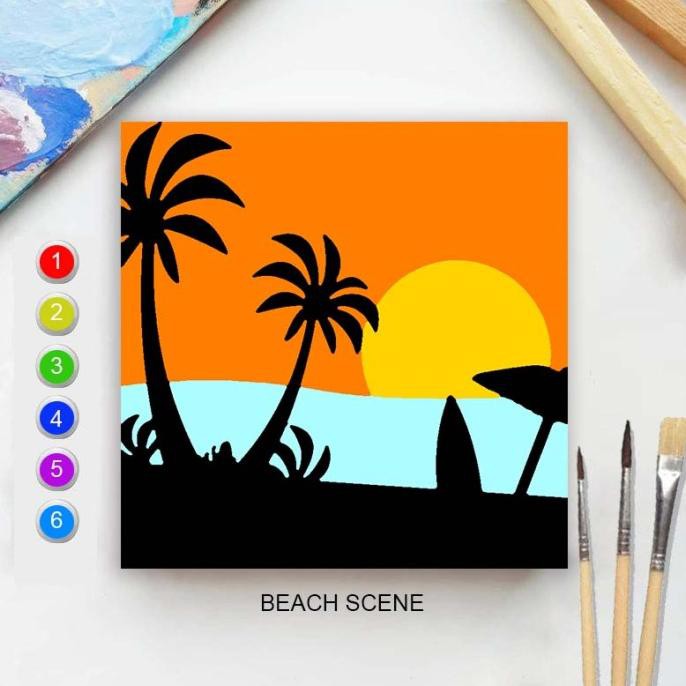 

PERALATAN MELUKIS PAINT BY NUMBER BEACH SCENE 20X20 PAINTING KIT/SET MELUKIS ALAT LUKIS