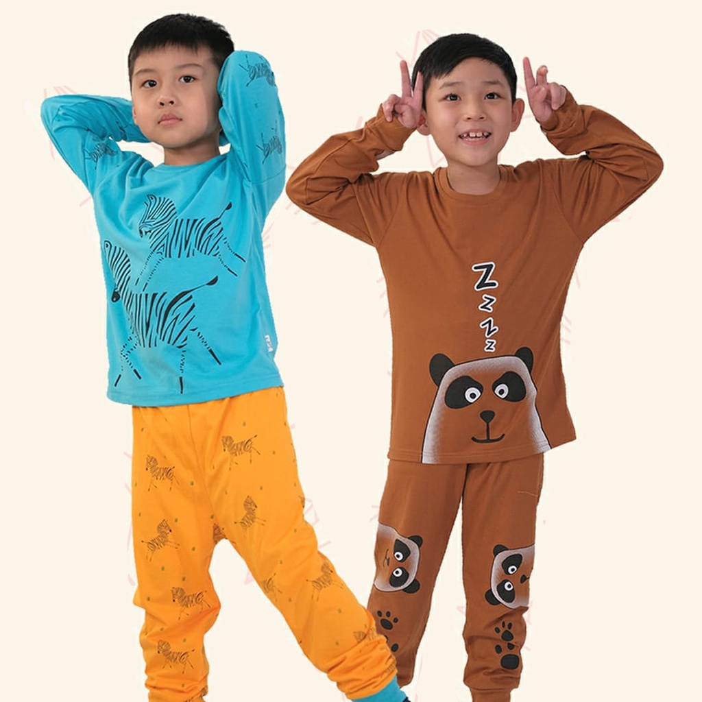 Zebe Setelan Motif Boy Piyama Baju Panjang Celana Panjang Pakaian Baju Anak Laki Laki