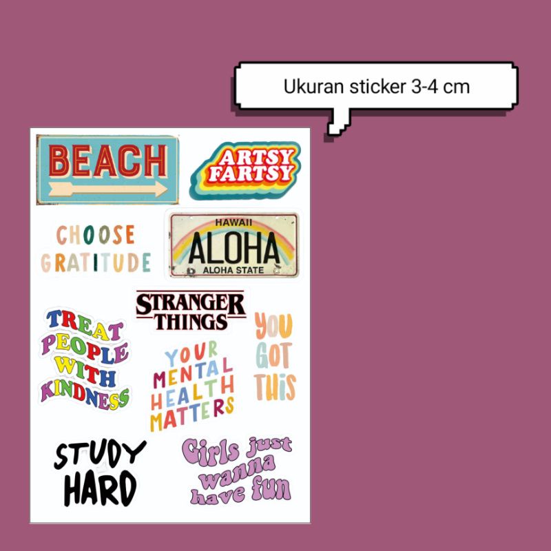 

[1 PACK] [WORDS EDITION] STICKER TUMBLR UNTUK LAPTOP/BINDER/NOTEBOOK/CASE HP