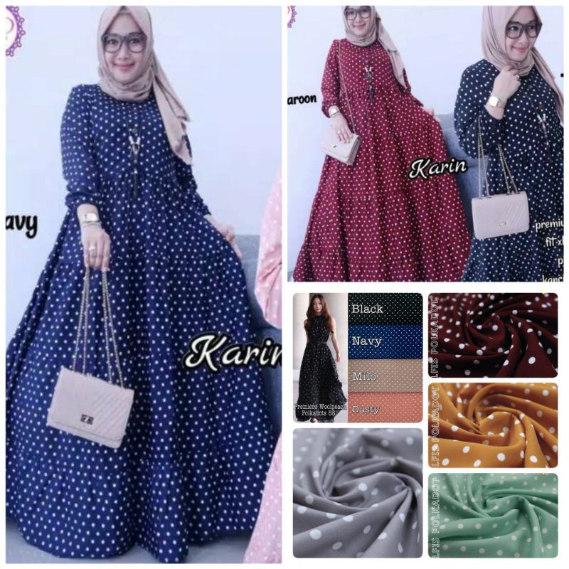 Gamis Super Jumbo Motif Polkadot