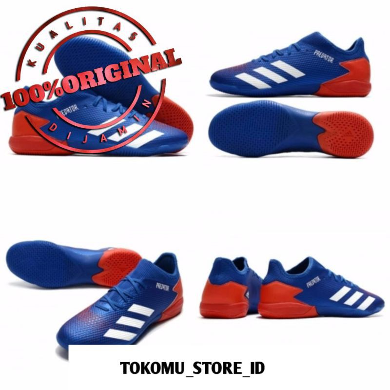 SEPATU MURAH ORIGINAL TERBARU Adidas Predator Mutator 20.3 Low Royal Blue White Active Red IN