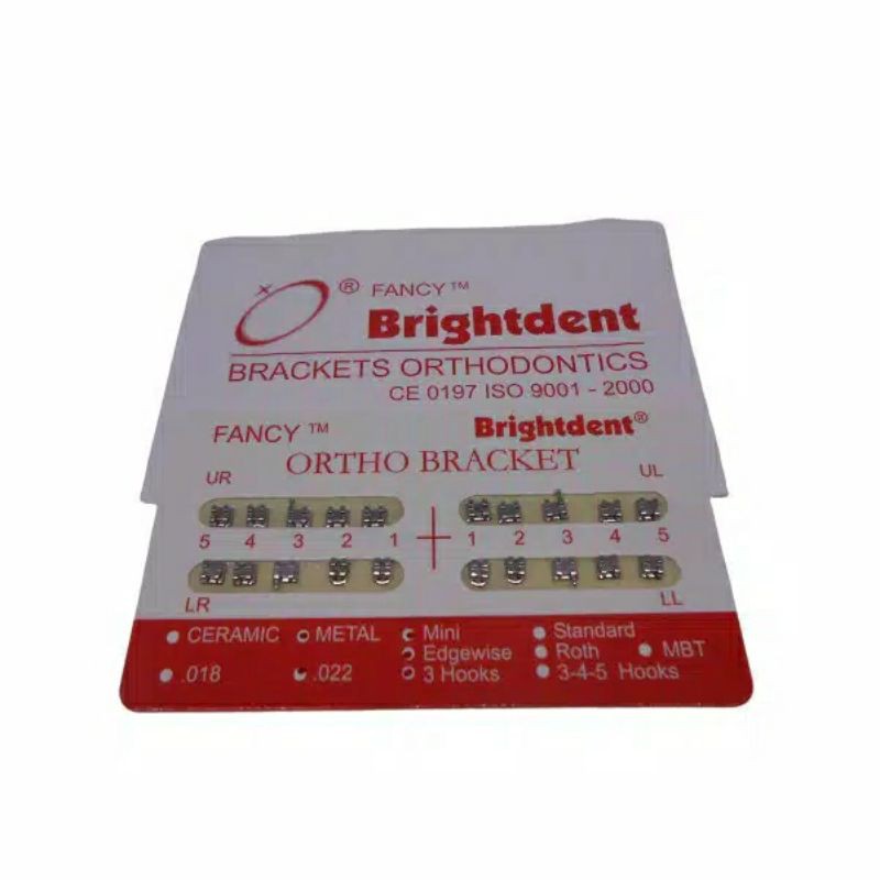 

G-124 Bracket Fancy Amplop Brightdent Orthodontics 3 Hook