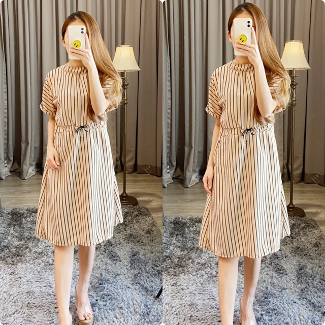 Dreas fashion wanita / dress casual / dress salur/ minori dress