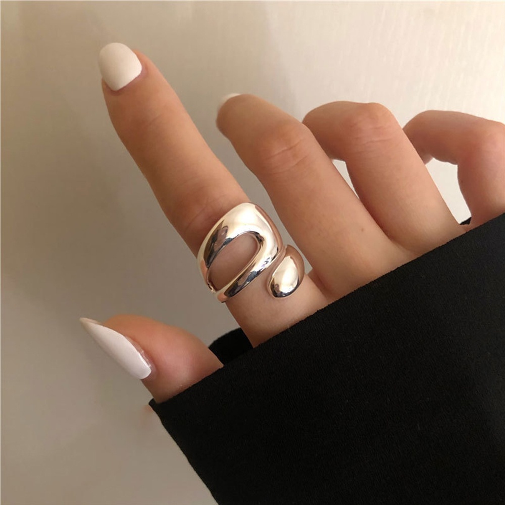 Cincin Handmade Model Hollow Tidak Teratur Untuk Wanita