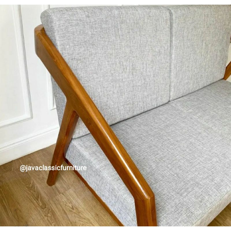 KURSI BANGKU SCANDINAVIA SOFA TV SANTAI JOK VINTAGE CAFE SOPA RETRO MINIMALIS BAHAN KAYU JATI GRADE A BERKUALITAS EXPORT PRODUKSI JEPARA FINISHING NATURAL-1