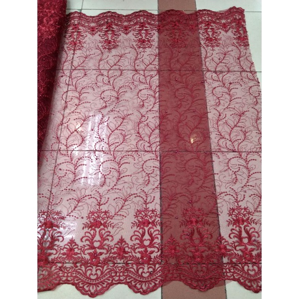 Kain Tile Akar Pinggiran/Akar Mutiara/Sorousky/Bahan Kebaya