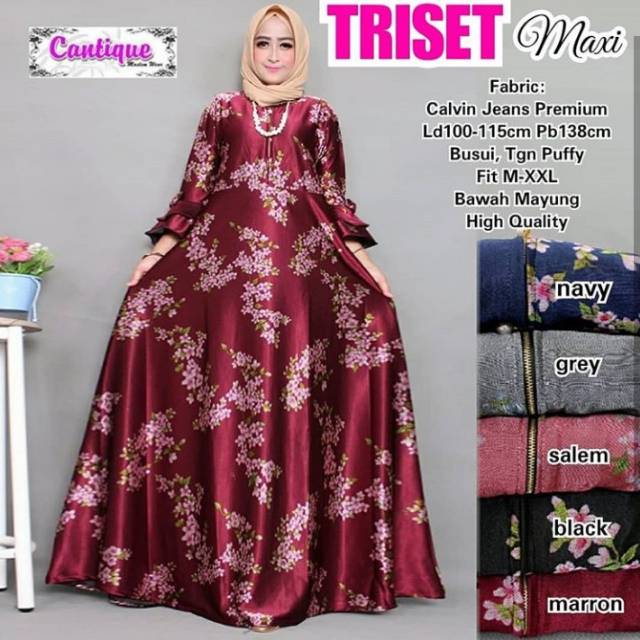 TRISET MAXY | GAMIS JUMBO JERSEY | GAMIS MOTIF