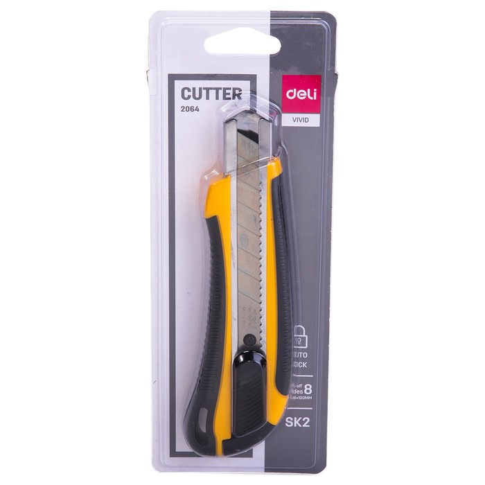 

Cutter/Pisau Kater DELI Soft Rubber Auto Lock Function Kualitas Bagus