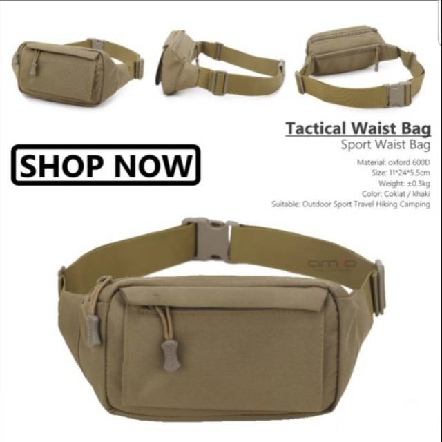 Tactical Waist Bag Army / Waterproof Cordura