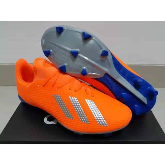 Sepatu Bola - Soccer Adidas X 18.3 Next Gen Orange Silver Blue