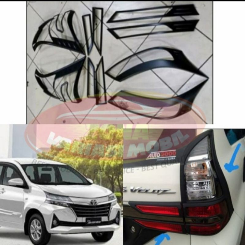 Paket Garnish Mobil NEW AVANZA XENIA VELOZ 2019 2022 Garnis Hitam