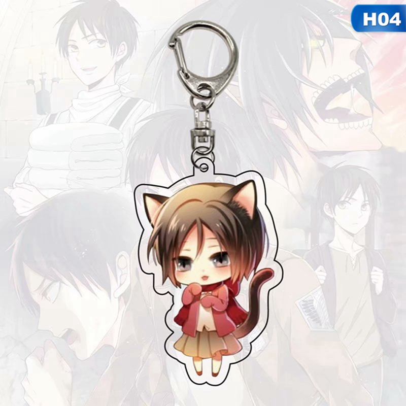 Gantungan Kunci Anime Attack On Titan Dengan 5 Figur Chibi