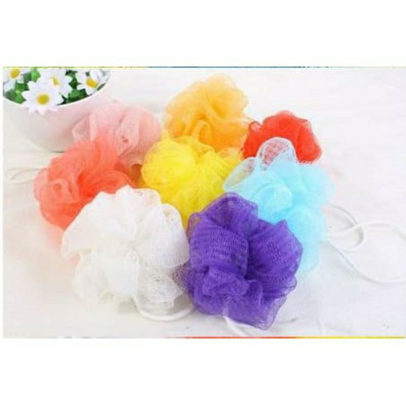 SPONS MANDI JARING / SPON MANDI GOSOK / SPONGE MANDI SHOWER NET / SPONS JARING WARNA / BATH PUFF