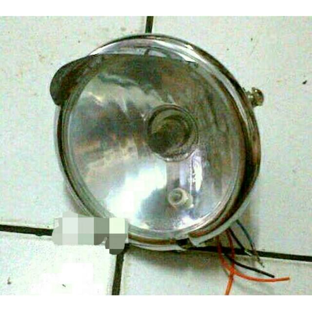 Lampu depan CB Bulat + Topi