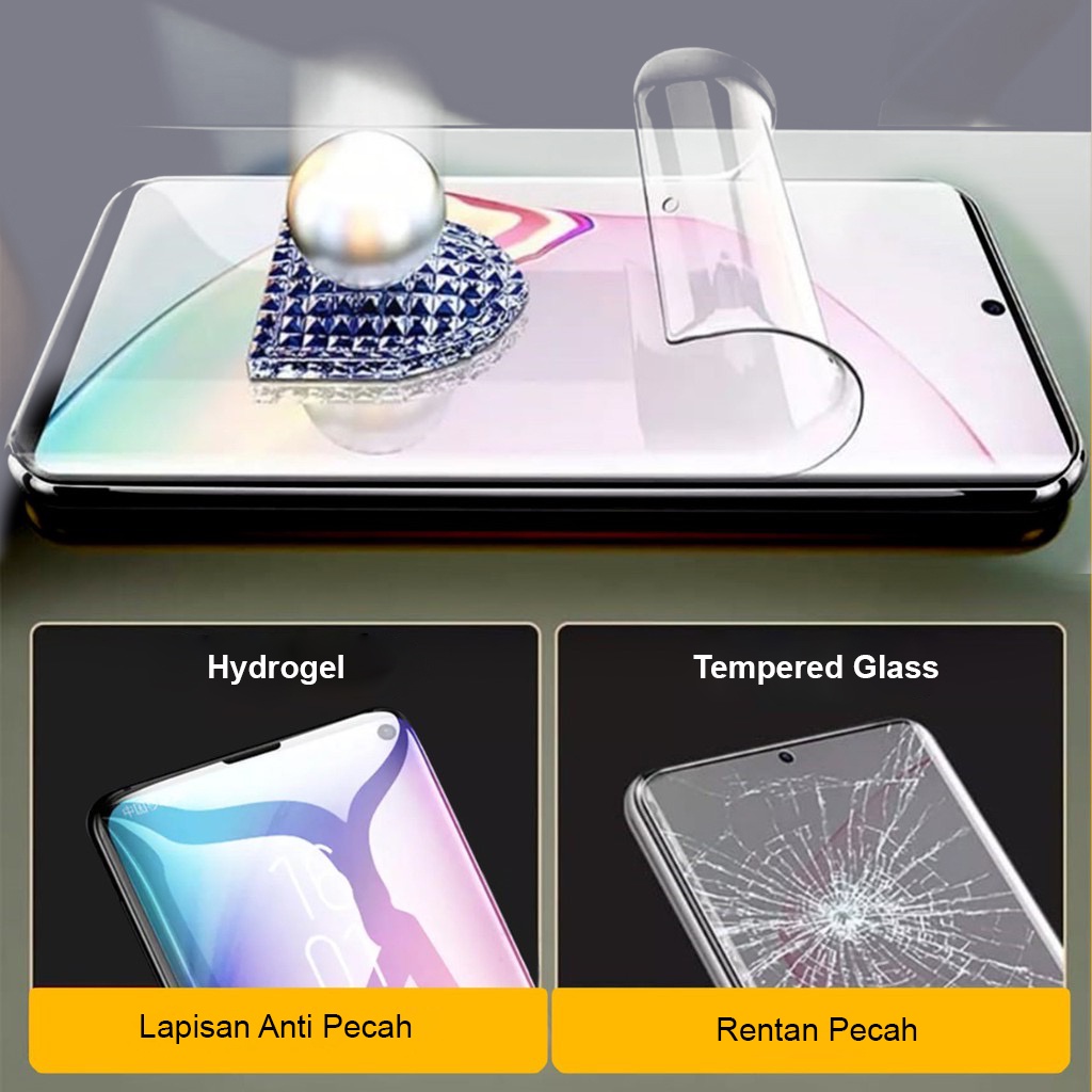 HYDROGEL SCREEN PROTECTOR ANTI GORES NOT TEMPERED GLASS FULL COVER ALL TYPE INFINIX IPHONE OPPO POCO REALME SAMSUNG VIVO XIAOMI LENGKAP