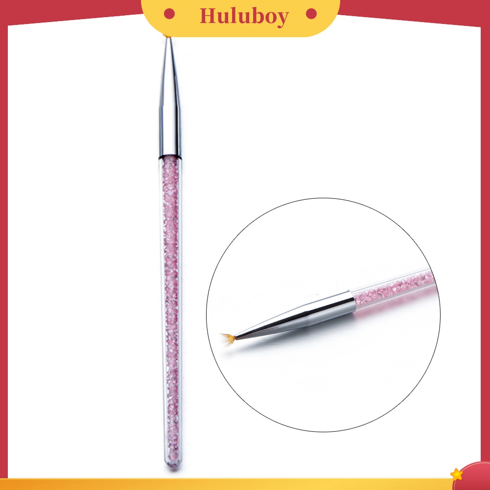 Huluboy Huluboy♡ Pen Gambar / Lukis Kutek Gel UV Dengan Gagang Berlian Imitasi Untuk Manicure DIY