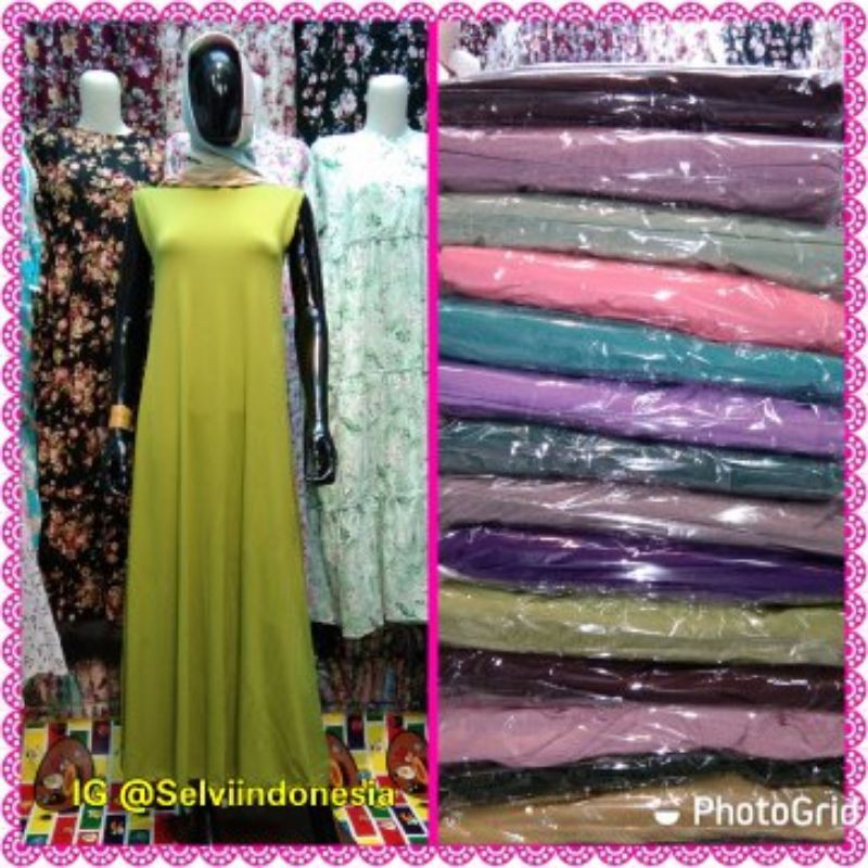 Gamis kuntung/iner dress/gamis tanpa lengan/dalaman muslim /gamis kuntung jersey