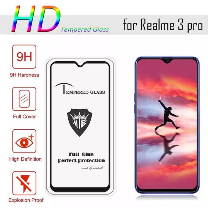 Oppo Realme 3 / Realme 3 Pro Tempered Glass 5D Full Cover Full Lem