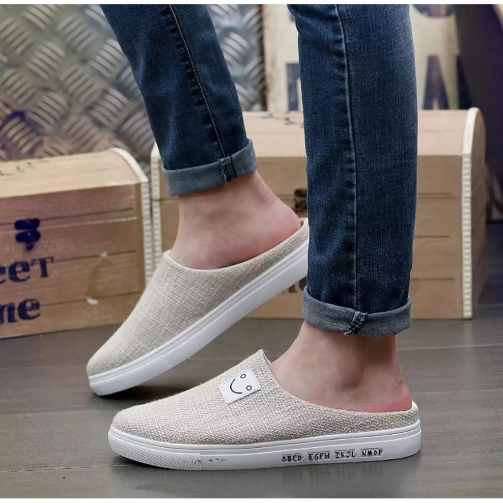 Sepatu Wanita Slip On Marsmellow Slipon Mules Spatu Flat Flatshoes Flatshoe Perempuan Krem Hitam Dan Biru FSH237