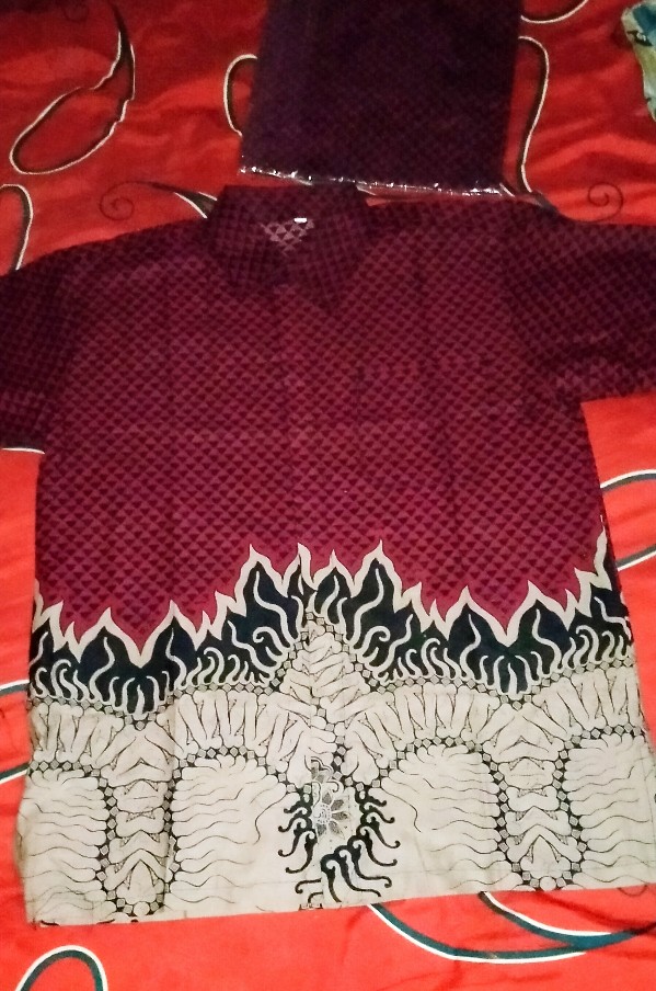 Batik Couple Keluarga Sania Ruffle Ori Ndoro Jowi Dnt Motif Sakura Merah Termurah Shopee