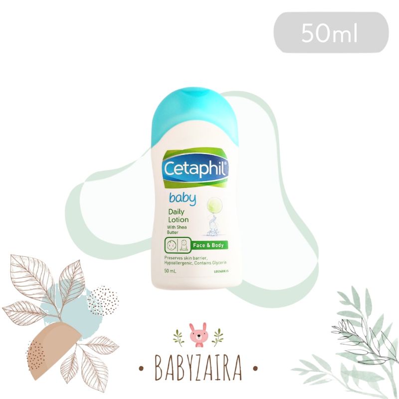 Cetaphil Baby Daily Lotion 50ml Travel Size Body and Face Lotion, Cetaphil Body Lotion with Organic 