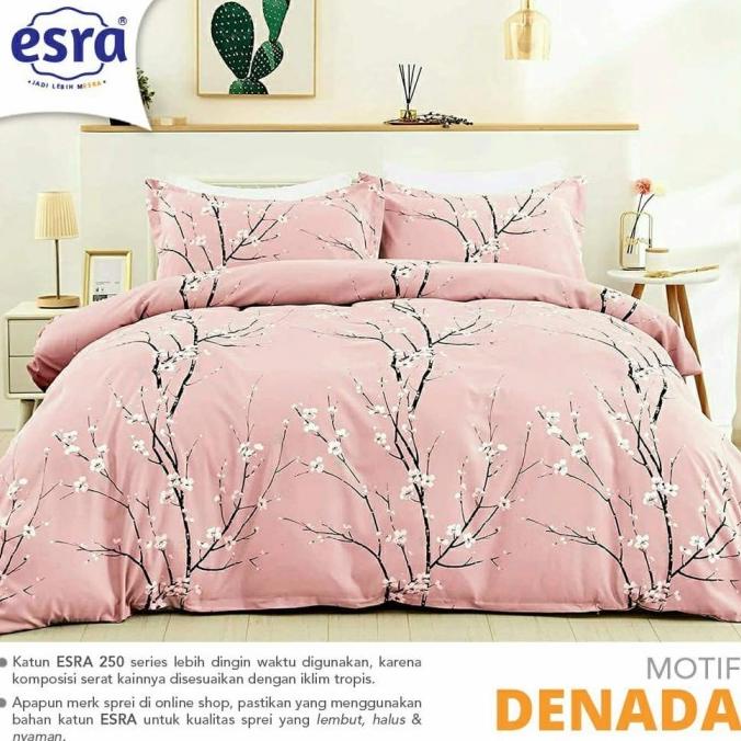 SPREI DAN BEDCOVER ALL SIZE BAHAN KATUN ESRA MOTIF DENADA VF125SDVE