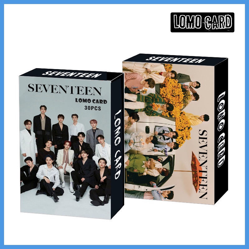 30pcs / Kotak Kartu Pos LOMO Desain SEVENTEEN ATEEZ EXO Straykids Photpcard