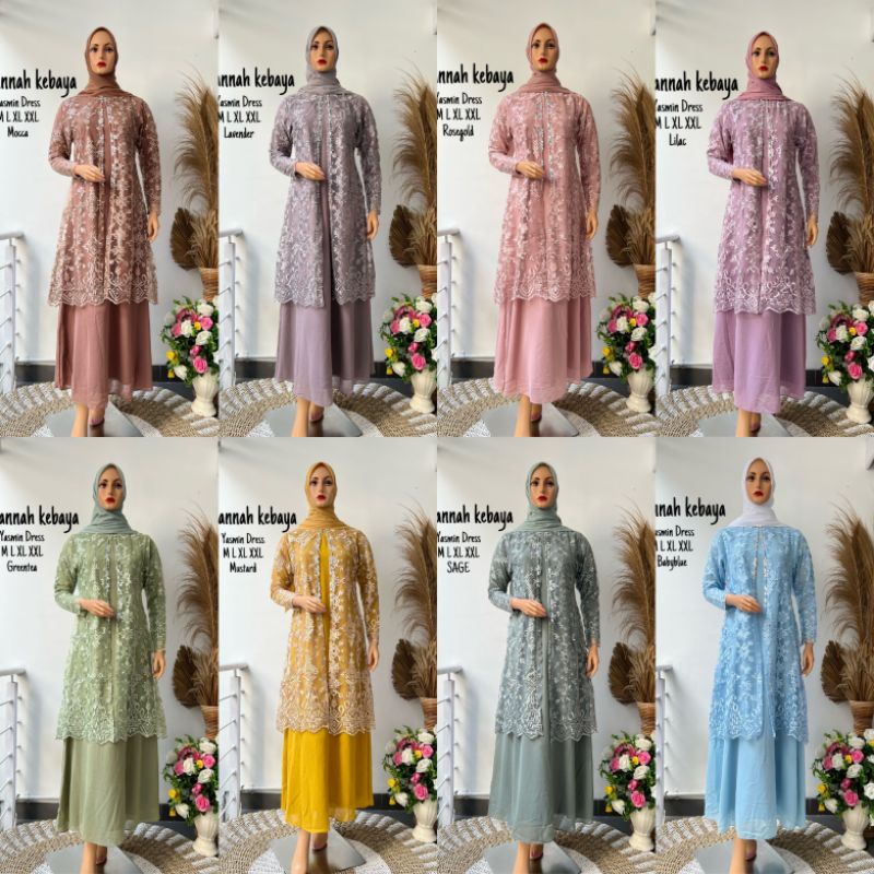 YASMIN DRESS//BAHAN TILLE BORDIR KOMBINASI CERUTY//By Jannah Kebaya