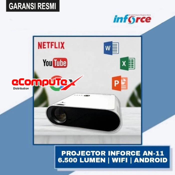 PROJECTOR INFORCE AN-11 / PROYEKTOR AN11 LCD ANDROID 6500 LUMEN WIFI GARANSI RESMI