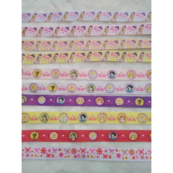 5 yard pita 2,5 cm grossgrain princess / barbie / minnie / kupu