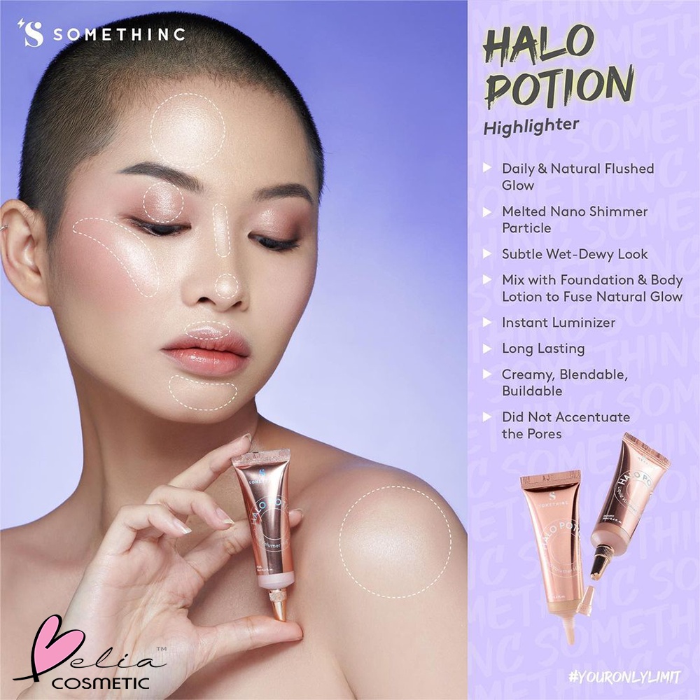 ❤ BELIA ❤ SOMETHINC Halo Potion Liquid Volume Highlighter | Long Lasting Glitter Shimmer Natural Look | BPOM