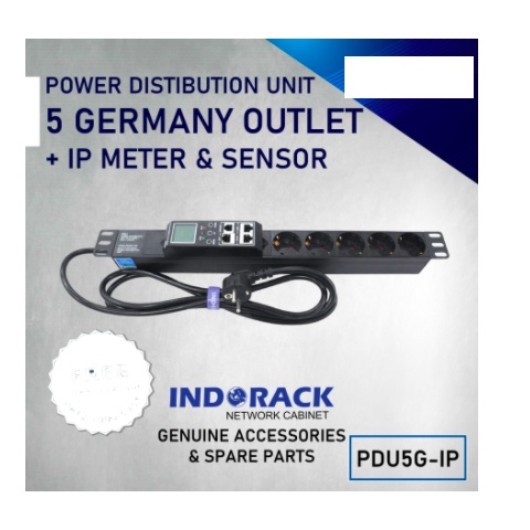 INTELLIGENT PDU 5 OUTLET GERMANY + IP METER &amp; SENSOR - INDORACK IPDU5G