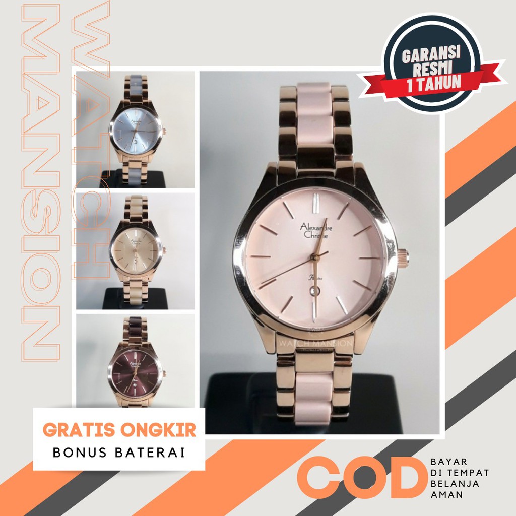 JAM TANGAN WANITA ALEXANDRE CHRISTIE 2919 AC2919 STAINLESS STEEL ORIGINAL GARANSI 1 TAHUN