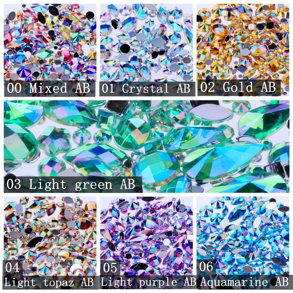 AUGUSTINA Agustina Nail Art AB Acrylic Permata Flatback Kristal Bening Non Hotfix Rhinestones