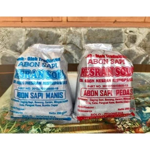 

Abon Sapi Mesran Solo Manis / Pedas 250G