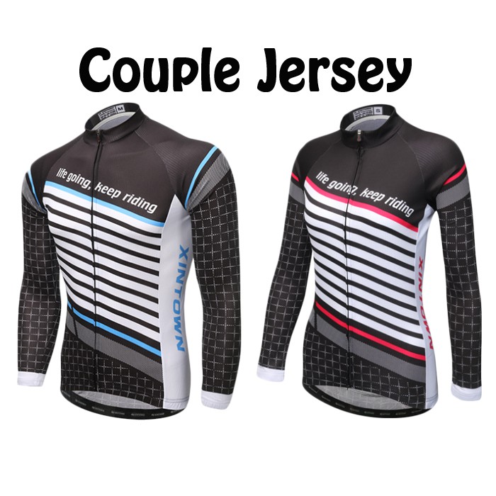 Baju Jersey Sepeda Panjang Couple Pria Wanita / Xintown Nightmoon