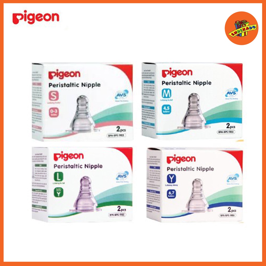 MAKASSAR! PIGEON PERISTALTIC SLIM NECK NIPPLE 2PCS - Dot Bayi